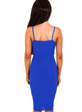 Sexy Straps V Neck Ruffles Slit Mini
