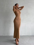 High-Neckless Tight Dress 2025 Spring And Summer New Elegant French