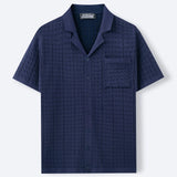 Men's New Summer Short Sleeve Cuban Collar Knit POLO Shirt Casual Cardigan