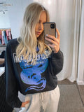 Autumn Letters Eagle Cotton Long Sleeve Women Sweatshirt O-Neck Casual Female Sweatshirt Pullovers Women's Clothes Tops-Outfit