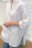 Women White Tops Cotton 2023 Spring Autumn Vintage Ladies Shirt Long Sleeve Casual Turn-down Collar Women's Loose Blouses
