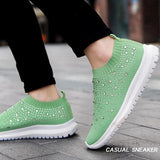 Sneakers Women Summer Sneakers Rhinestone Walking Shoes Ladies Casual Slip-on Loafers Female Diamond Zapatilias Mujer