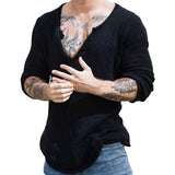 Men's Spring And Autumn Jackcase Knits V-Necked Wool Thin Bottoming Shirt