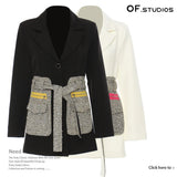New Personality Design Fashion Special Material Eye-Catching Long Blazer