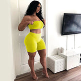 Leisure Sports, Fitness, Running, High Elasticity, Tight Body, Small Chest Shorts, Two-Piece Sets.-Outfit