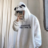Deeptown Kawaii Hoodie Women Winter Fashion Warm Thicken Cute Hoodies Women Long Sleeve White Casual Loose Embroidery