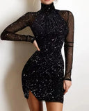Fashion High-Necked Bag Hip Sexy Open