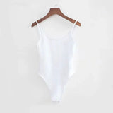 Casual U Cutout Backless Strap Cotton Bodysuit Femme Teddy Bodycon Rompers Womens Summer Jumpsuit Overalls Mujer