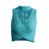 Women's Summer Ins Hanging Neck Hot Babes Knitted Blouse Outside Wearing Ladies Small Sling
