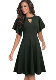 Elegant Keyhole Flying Sleeve Skater