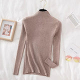 Winter Pullover Sweater Turtleneck Knitwear Long Sleeve Slim Soft Warm Basic Jumper Bottoming Women's Short Tops