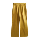 Early Spring, The New Gold Straight-Cut Suit Jacket 8753599 Vertical Trousers Suit-Outfit