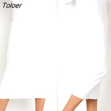 Women Knitted Bodycon Long Skirt Fashion Sexy Black White High Waist Pencil Skirts Female Elastic Skirts Club