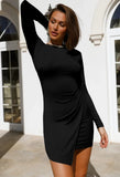 Casual Long Sleeve Irregular Mini