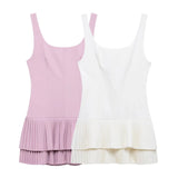 Women's Trouser Dress 2025 Spring-Less Sleeveless Folding Double-Layer Hem Repair