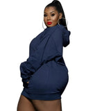Plus Size Casual Letter Print With Pocket Hoodies