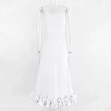 Fashion Sling Belt Three-Dimensional Flower A Skirt Hot New