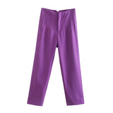 Fashionable Multi-Color Pendant High-Waisted Straight Harlan Casual Suit Trousers In Spring And Summer 2024-Outfit