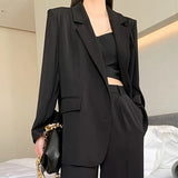 Toloer Suit Coat Female Senior Sense Spring And Autumn Thin Korean Version Loose Design Sense Small Long Sleeve Casual Small Suit-Outfit