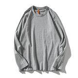 Men Cotton T-Shirts Men's Fashion Solid Color Long Sleeve Tees Male Simple Wild Casual O-NeckT Shirt