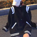 Love Embroidered Woman Jacket Retro Letter Embroidery Stitching Coat Women Jacket Hit Color Baseball Uniform Top
