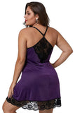 Sexy Plus Size Straps V Neck With Lace Mini Dress