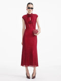Exploding New Hot Women's Long Hot Diamond Sexy Flower Dress Dinner Dress Temperament