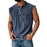 Explosion Sleeveless T-Shirt Young Men's Casual Trend Open The Door Wisht
