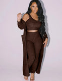 Sexy Vest And Long Slevee Coat And Pant 3 Piece