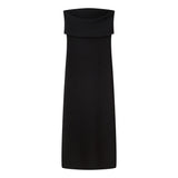 New Stretch Slim Solid Color Knitted Shoulder Dress 5039174-Outfit