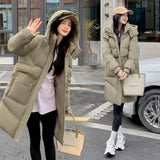 Cotton Jacket Women's Winter Jacket Cotton-Padded Jacket 2024 New Burst Plus Thick Autumn And Winter Oversize Long Korean Department-Outfit