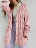 2021 V Neck Oversize Cardigan Women's Sweater Autumn Winter Knitted Long Sleeve Heart Button Loose Casual Jumper