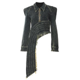 New Heavy Industry Irregular Tailoring Personality Denim Jacket