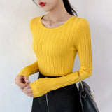 Elegant Knitted Sweater Women Bottoming Slim Sexy Female Knitwear Casual Skinny Pullovers Ladies Solid Basic