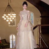 Evening Dress Dresses Women's Banquet Light Luxury Small Adult Hosts French Fishtail Temperament Long Evening