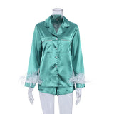 Wear Women Soft Feather Home Suit Button Up Top Slim Pants Two Piece Set 2022 Casual Pajama Elegant Lady Homewear