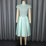 New Round-Neck Rose-Tieed Bridesmaid Dress Bow Tie Elegant Party Dress Dress