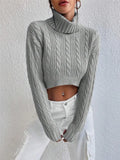 Autumn And Winter New Women's High-Neck Long-Sleeved Sleeve Thighs Short