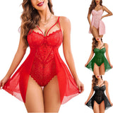 2024 Fat MM Sexy Escarotic Sling Pajamas Large-Size Perspective-Back With Ajoint