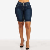 Shorts Women High Waisted Jeans Woman 2021 Summer Clothes Skinny Short Pants Streetwear Casual Button Washed Short