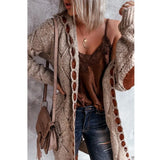 Sweater Vintage Elegant Long Cardigan Hooded Ladies Knitted Thick Sexy Cute Girl Korean Japan Harajuku Maxi