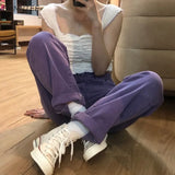 Women Ulzzang Plus Size Denim Female High Waist Aesthetic Design Full Length Lady Trouseres Vintage College Straight