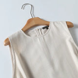 Spring Style Casual Minimalist Elegant Sleeveless Dress-Outfit