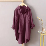 Spring Summer Streetwear Loose Solid Color Shirt Women's Clothing All-match Pockets Stylish Korean Single-breasted