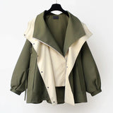 Collect Waist Long Trench Coat 2024 Korean Version Of The New High Class Women's Spring And Autumn Casual Popular Tooling Coat-Outfit