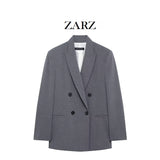 Homemade New Women's Classic With Padd Shoulders Double Buckle Blazer Suit Suit Suit