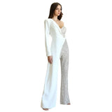 New Women's Silver Splicing Squin Single-Shoulder Fashion