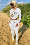 Casual Print Fitted Crop Top and Pants