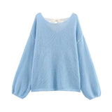 Homemade New Women's Classic Oceanic Back Buttered Knitted