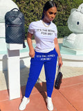 Summer Streetwear 2 Two Piece Set Outfits Women Short Sleeve T Shirts Top Baggy Blue Pants Tracksuit Matching Sets